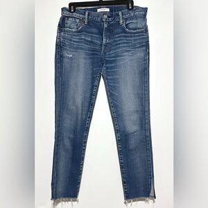 Moussy Vintage Jeans Womens 27 Skinny Distressed Raw Hem Ankle Japan